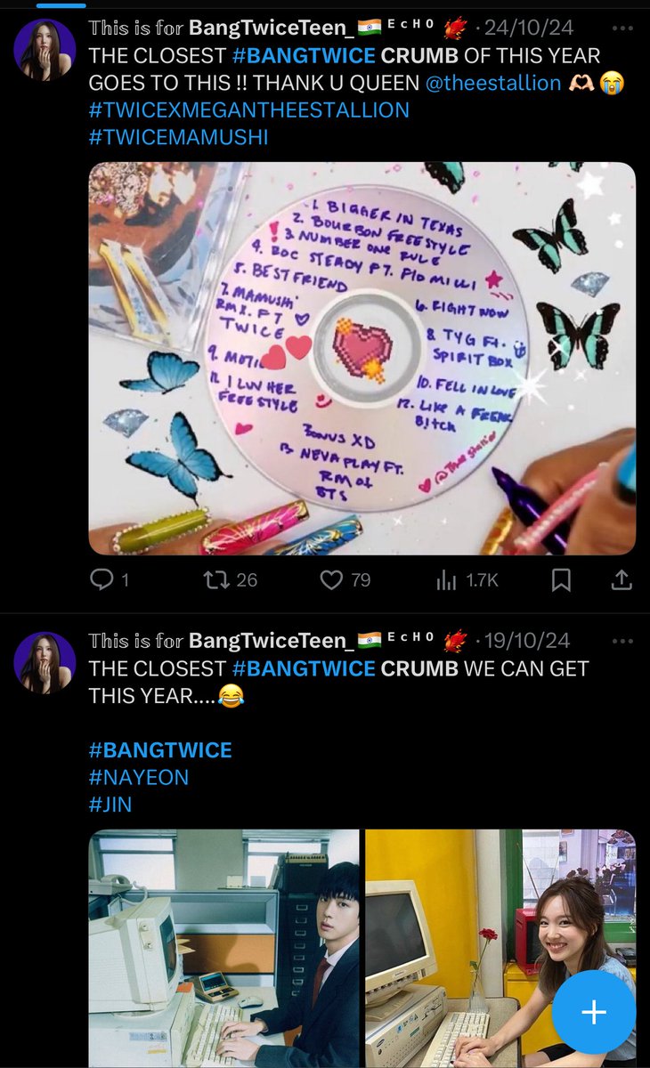 Itgirl_yeon1's tweet photo. THIS IS HOW I USED TO LIVE BTW😭😭😭
I AM BEYOND HAPPY🥹🥹💜💜 
#BANGTWICE #ARMYONCE https://t.co/p8eFNq9Tns