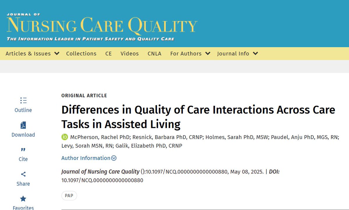 "Differences in Quality of Care Interactions Across Care Tasks in Assisted Living"

This study provides useful information about the relationship between quality of care interactions and care task type

tinyurl.com/4sdm4cjx