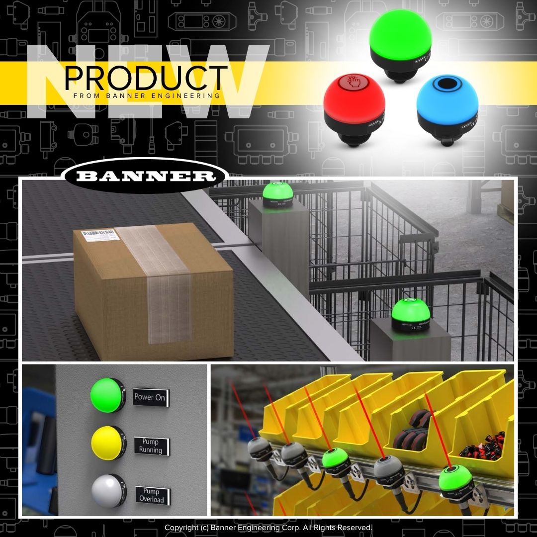 BannerSensors's tweet image. See what’s new from Banner: K50 Programmable Indicators & Touch Buttons
Your Go-To K50 for Bright, Reliable Indication and Touch or Touchless Control
🔗 Get all the details: ow.ly/fNqH50WbSij
