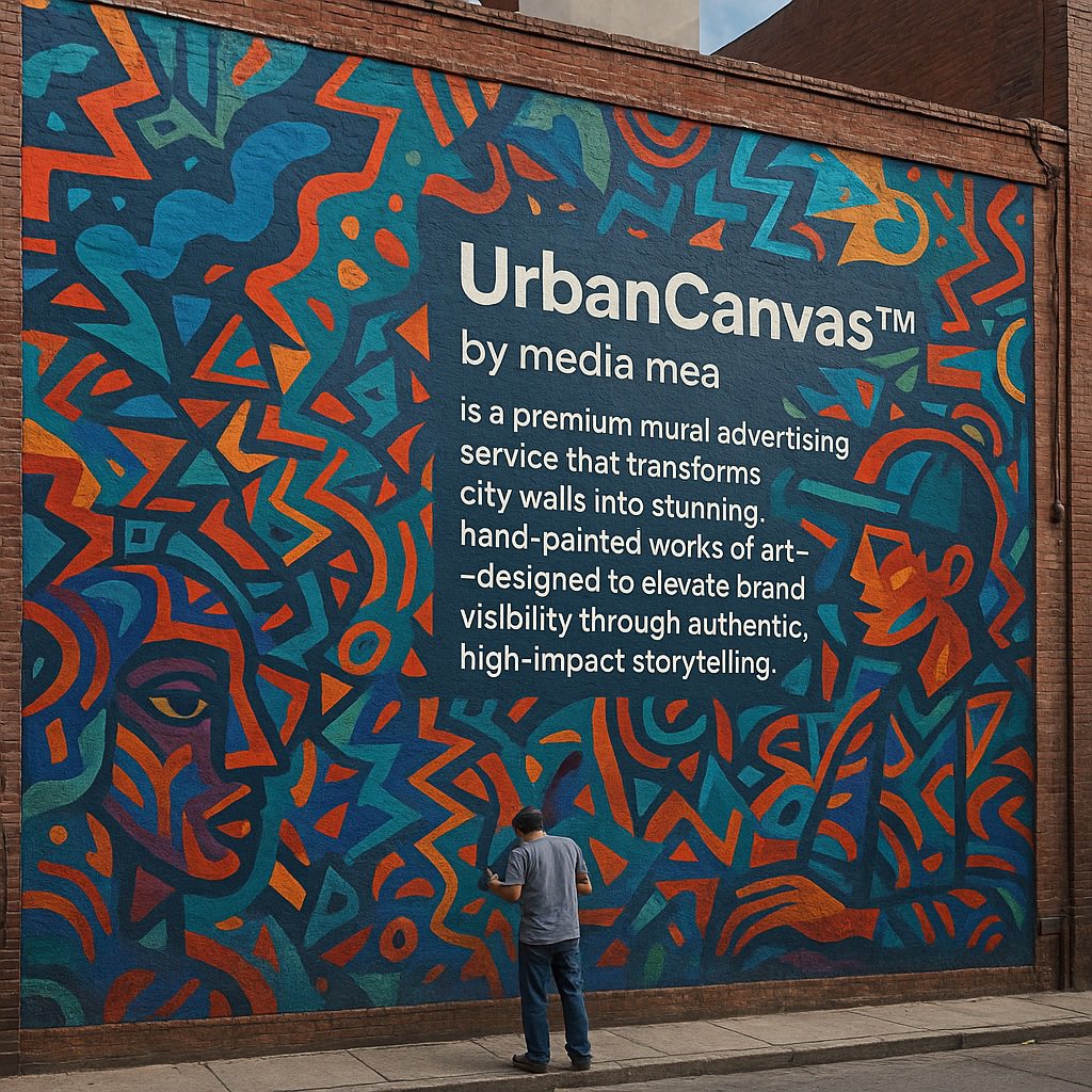 mediamea's tweet photo. 🎨 UrbanCanvas™ by media mea
Not your average billboard.

We turn city walls into hand-painted murals that stop people in their tracks — and make your brand unforgettable. 💥

📍 Custom. Local. Real.
🔗 https://t.co/V9tP9JrUcn

#UrbanCanvas #mediamea #MuralAds #OutOfHome #StreetArtMarketing #DOOH