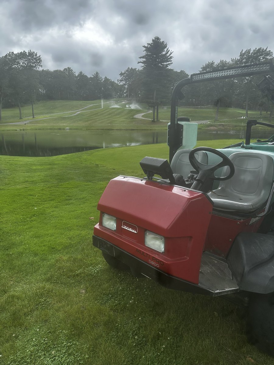 6 hours later, outing finished up…. Late afternoon tee wetting agent spray in preparation to our first heat wave of the summer <a href="/ShakerHills/">Shaker Hills C.C.</a>