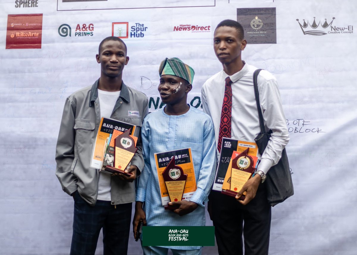 LUMInescence (@ademindpoems) on Twitter photo Still in exam hiatus but a few days ago, I was at <a href="/_oau_ana/">We curated #ANAOAU25</a> where I attended the festival & won the Gbemisola Adeoti Poetry Prize.
Much thanks to <a href="/pamilerinjacob/">pamilerin jacob</a> and Ernest Ogunyemi for the honors. & to Pa. Gbemisola for the support and passion to the art! Still in exam hiatus but a few days ago, I was at <a href="/_oau_ana/">We curated #ANAOAU25</a> where I attended the festival & won the Gbemisola Adeoti Poetry Prize.
Much thanks to <a href="/pamilerinjacob/">pamilerin jacob</a> and Ernest Ogunyemi for the honors. & to Pa. Gbemisola for the support and passion to the art!