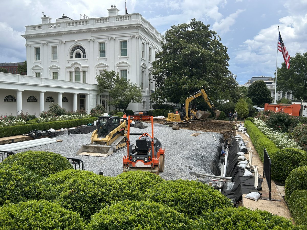 The Rose Garden being dug up
