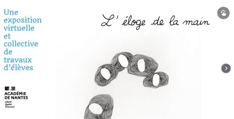 en #artsplastiques, dernière page d’accueil d'#InSitu, la rubrique en ligne des arts plastiques de Nantes avec un dossier galerie de productions d'élèves sur Éloge de la main : pedagogie.ac-nantes.fr/arts-plastique…