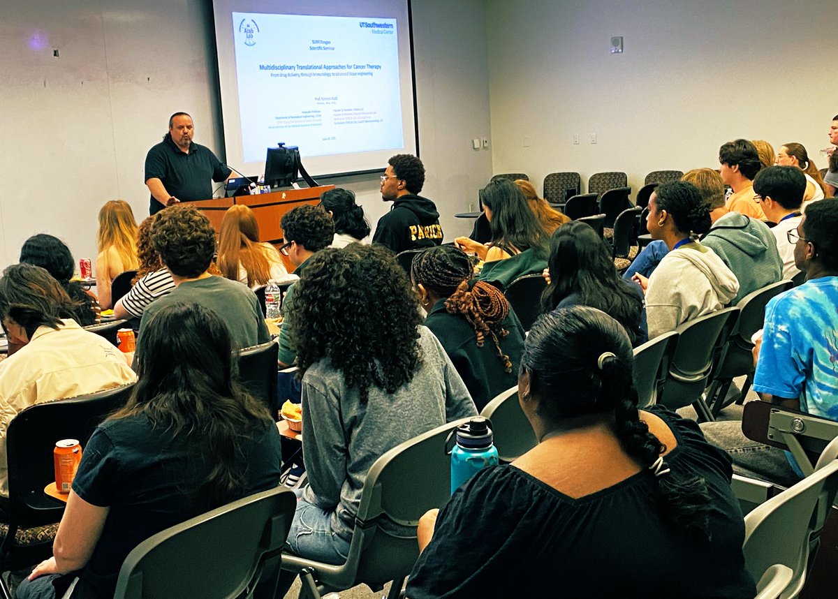Dr. Arnaldo Díaz (@adiaz_phd) on Twitter photo What an incredible talk by <a href="/AzabLab/">The Azab Lab</a> on Multidisciplinary Translational Approaches for Cancer Therapy — truly inspiring how his team integrates basic cell signaling, immunology, & tissue engineering!
Thanks, Dr. Azab, for participating in the SURF & Amgen Scholars program. What an incredible talk by <a href="/AzabLab/">The Azab Lab</a> on Multidisciplinary Translational Approaches for Cancer Therapy — truly inspiring how his team integrates basic cell signaling, immunology, & tissue engineering!
Thanks, Dr. Azab, for participating in the SURF & Amgen Scholars program.
