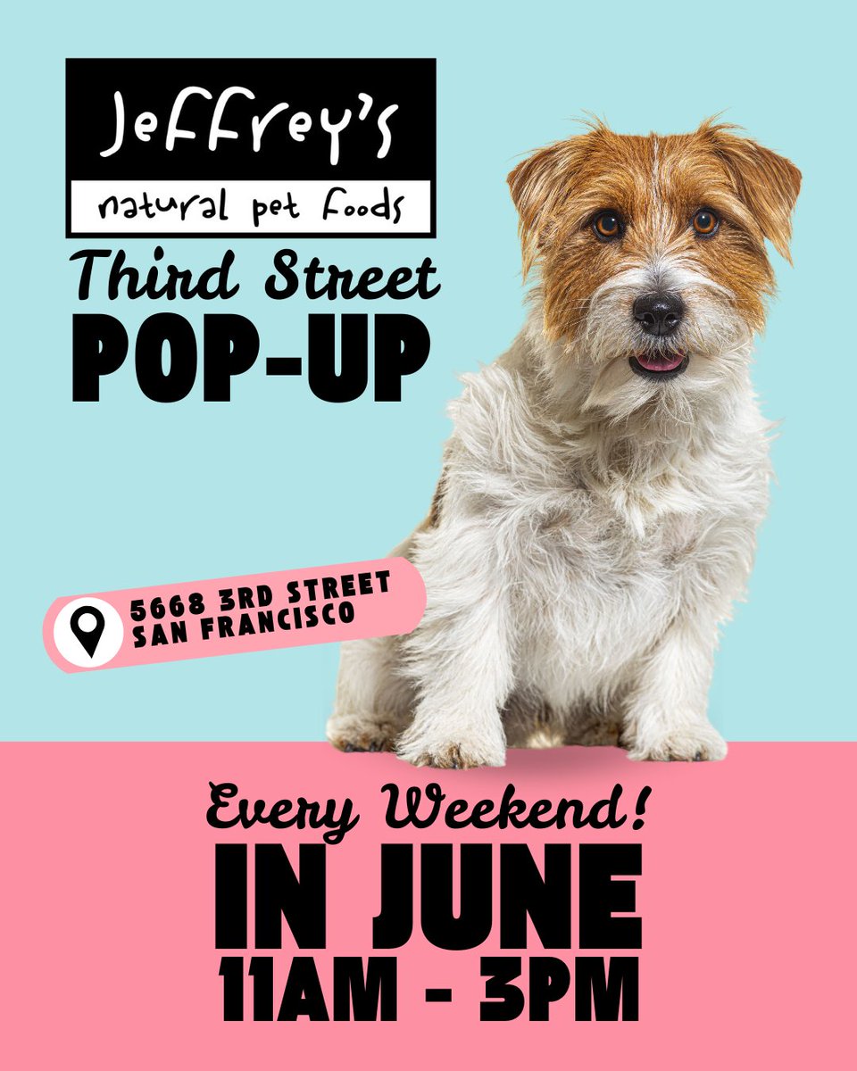 jeffreyspets's tweet image. #jeffreyspets 3rd St pop-up continues this weekend &amp;amp; every weekend in June! We'll be open Saturdays &amp;amp; Sundays from 11AM to 3PM. Come visit!  

📍 5668 3rd Street, SF

Pre-order &amp;amp; pick up here—select "Third Street Pop Up" @ checkout!

#thirdstreet #dogpatch #popup #popupshop