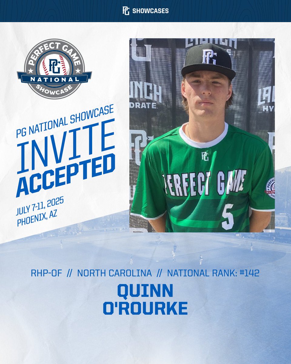 NATIONAL SHOWCASE INVITE ACCEPTED ⚾️
<a href="/Quinnybots/">Quinn O’Rourke</a> X #PGNational