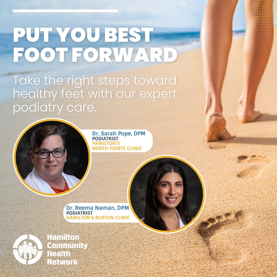 Your journey to healthier feet starts here! 🦶👣 Visit our expert podiatrists at North Pointe &amp; Burton Clinics! #PodiatryCare