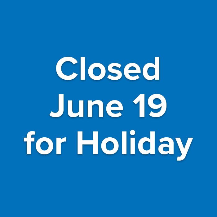 SPSCC will be closed on Thursday, June 19, for the holiday.