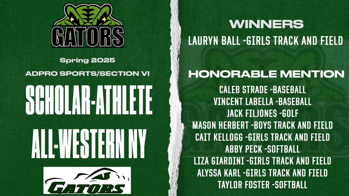 Congratulations to the section 6 spring sports individual scholar athlete winners and honorable mention student-athletes.  full results can be found here.  section6.e1b.org/SAResults