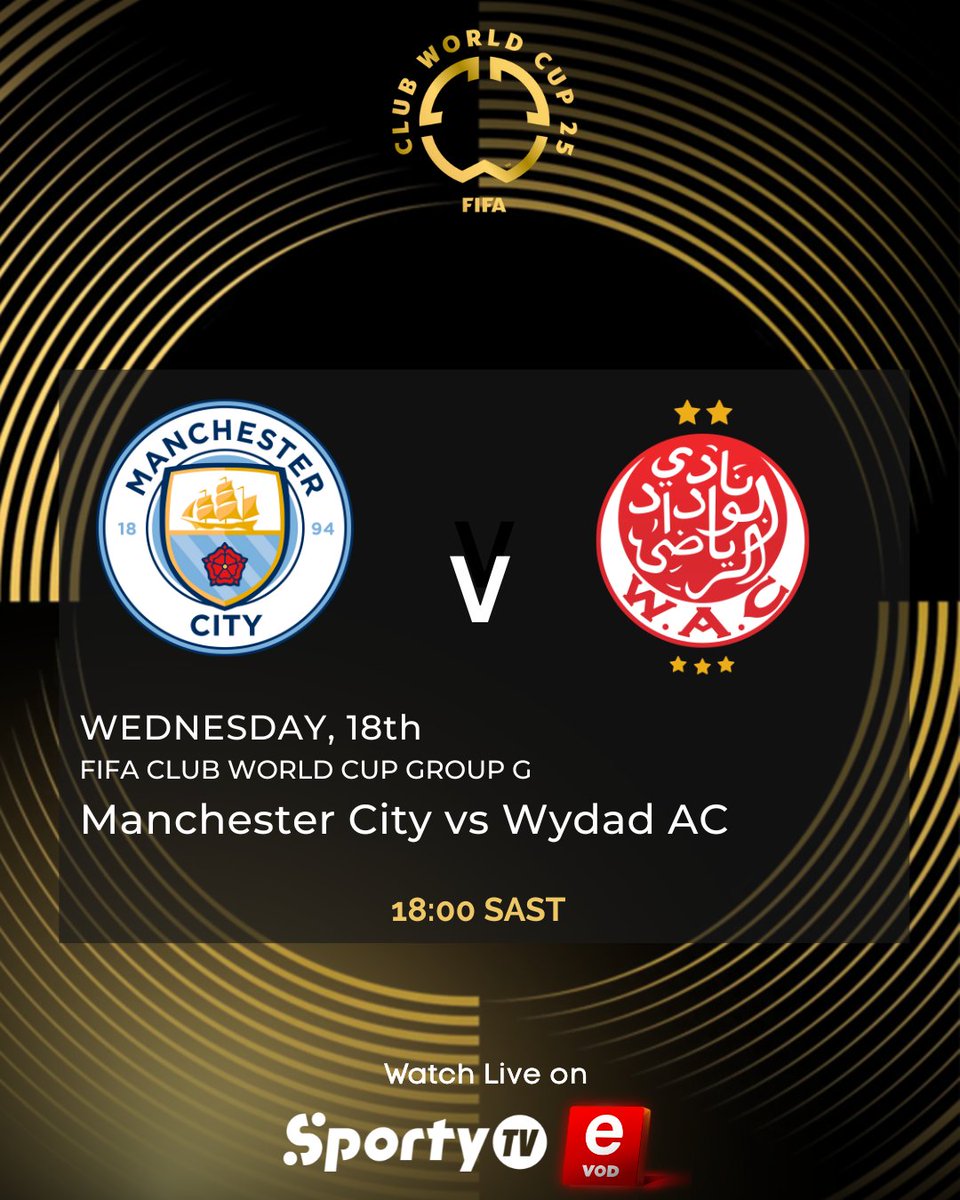 etvSandM's tweet image. "uThembinkosi uNumber 10" Lorch's Wydad AC is in action against the Cityzens 
Who'll come up on top? Well, you'll have to check it out LIVE on #eVOD, just follow the link 👉 bit.ly/4kGniZ2 #FIFAClubWorldCup #CheckItOut #eVOD