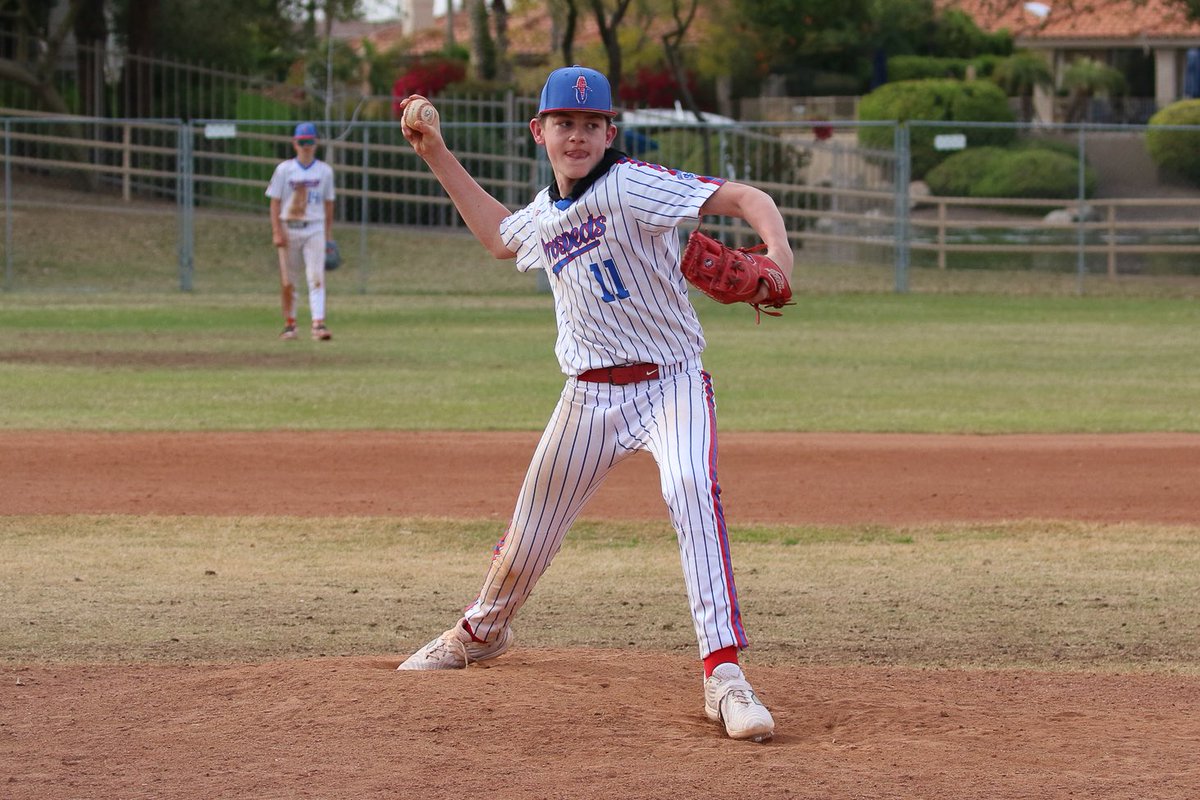 No better way to start a tourney than with a W🔥 Shoutout to <a href="/MylesKuhr11/">Myles Kuhr 11</a> #11 for pitching a complete game shutout 💪🏻Prospects win 7-0  #rollspects #teamhlavac #fsu #NEprospects #slumpbuster2025 #tcsbaseball