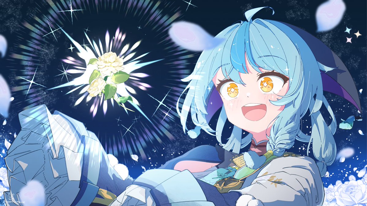 「デビュー一周年、おめでとうございます! 素敵な歌声がもっと響きますように #珠乃」|山兎🏖 C103土曜日西1つ07aのイラスト