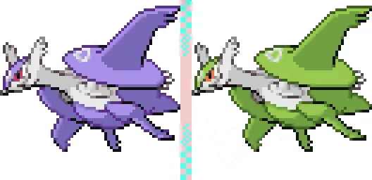 ときどき更新、ポケモン #ドット絵 本日は #メガラティオス。 違いはおめめの色。
