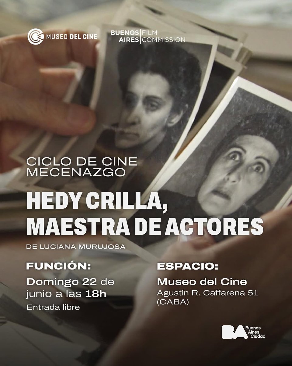 Este domingo 22 a las 18h
Hedy Crilla, maestra de actores de Luciana Murujosa
en el ciclo #Mecenazgo