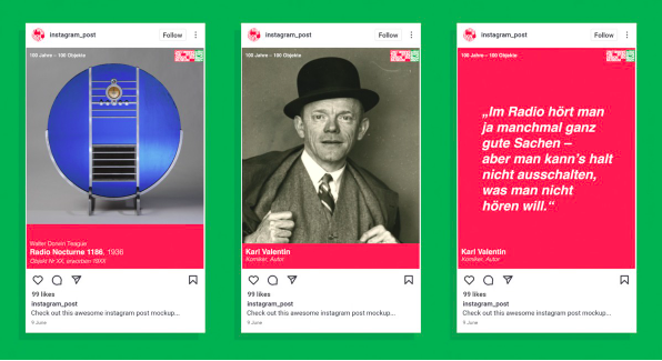 100.º Aniversário do Die Neue Sammlung, em Munique, Alemanha. Exposição comemorativa 100 Anos - 100 Objectos. pinakothek-der-moderne.de/en/exhibitions…