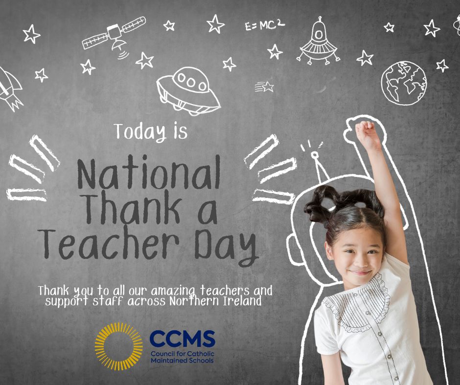 InfoCcms's tweet image. Today is National #ThankATeacherDay!
Thank you to all our amazing teachers and support staff across all the schools in Northern Ireland.
Thank you for the hard work and inspiration you bring to the classroom, and beyond it, every day.
#NationalThankaTeacherDay