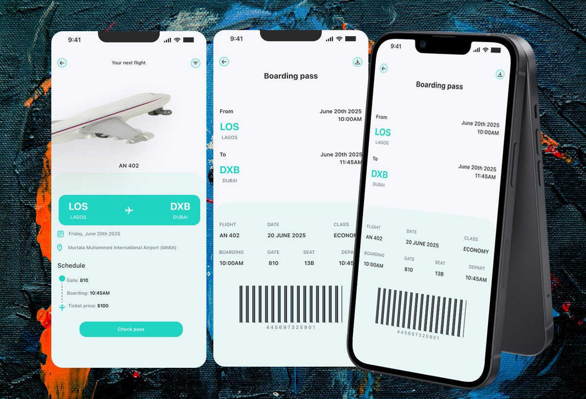BrunoOzor's tweet image. Today's challenge was to design a boarding pass interface, and I chose to create a sleek, modern digital pass for Noviq Airways. I focused on simplicity, clarity, and efficient information layout.
#DailyUIDesign #Day24 #BoardingPassUI #UXChallenge #UIDesign
