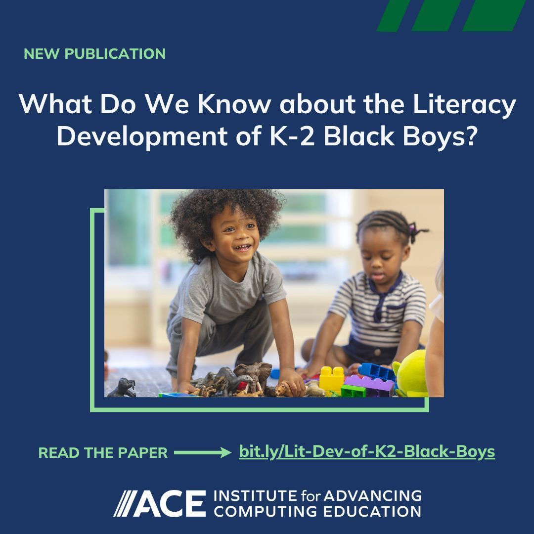 "What Do We Know about the Literacy Development of K‑2 Black Boys" 👦🏾

🔍 Our recent systematic literature review examines 46 studies focused on the early literacy experiences of Black boys in kindergarten through 2nd grade. 

📖 Read more at bit.ly/Lit-Dev-of-K2-…