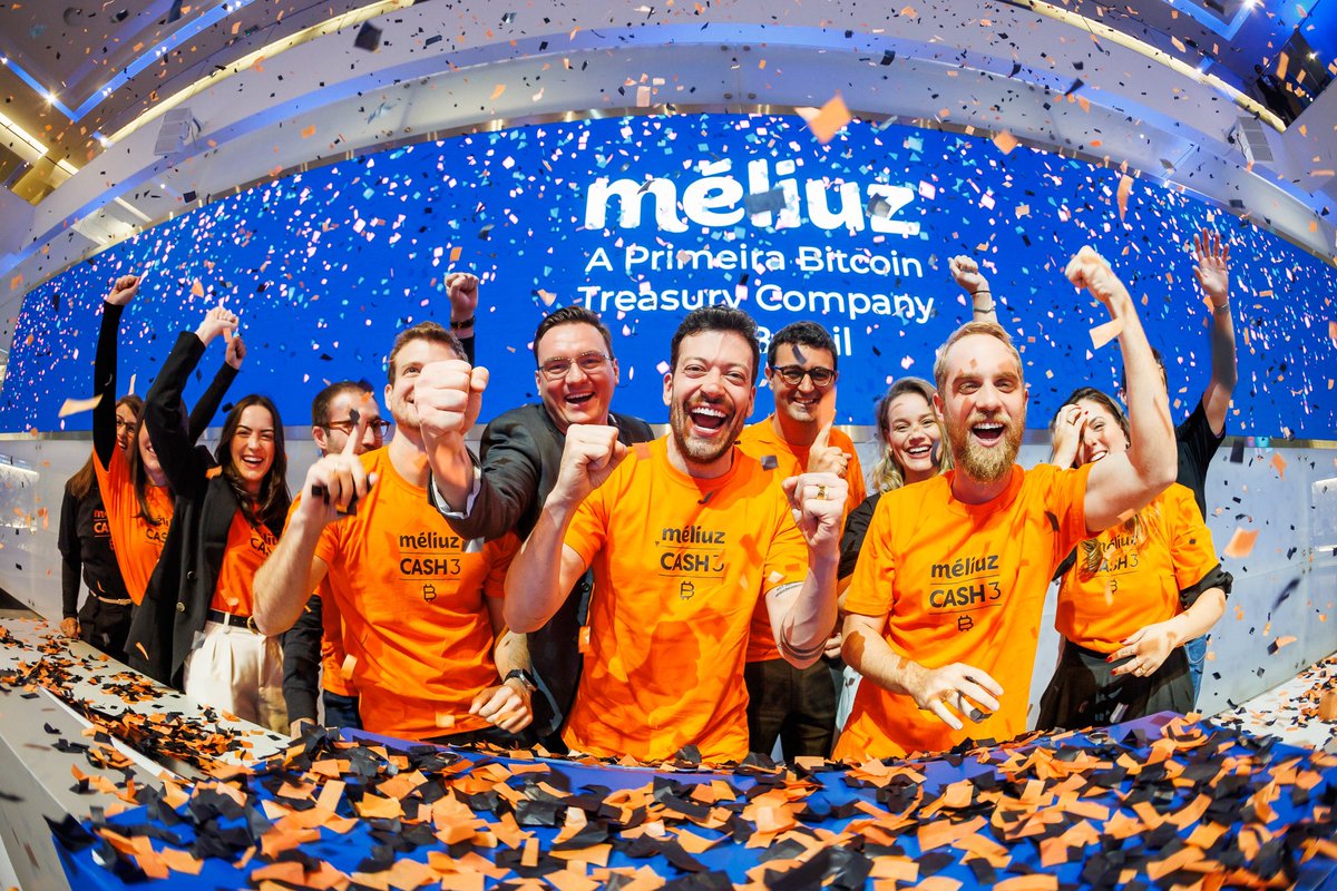 Israel Salmen (@israelsalmen) on Twitter photo A moment to remember.
<a href="/MeliuzBitcoin/">Méliuz Bitcoin</a> rang the bell at the Brazilian Stock Exchange as the first Bitcoin Treasury Company in Brazil 🇧🇷
US$32M already secured — now it’s time to execute. $CASH3 A moment to remember.
<a href="/MeliuzBitcoin/">Méliuz Bitcoin</a> rang the bell at the Brazilian Stock Exchange as the first Bitcoin Treasury Company in Brazil 🇧🇷
US$32M already secured — now it’s time to execute. $CASH3