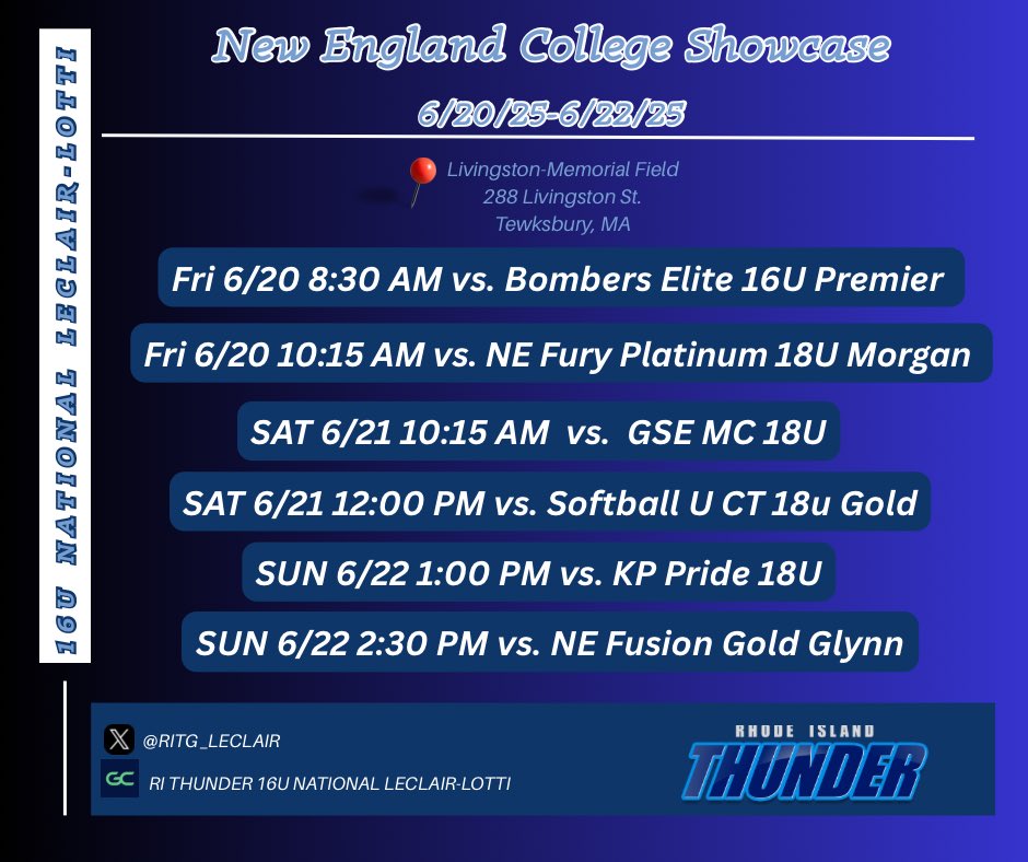 Anna Ingegneri 2027 (@aeingegneri) on Twitter photo Schedule drop for this weekend at the New England College Showcase, Come see us play!!
<a href="/CSA_Athletes/">Collegiate Sports Advocate (CSA)</a> Schedule drop for this weekend at the New England College Showcase, Come see us play!!
<a href="/CSA_Athletes/">Collegiate Sports Advocate (CSA)</a>