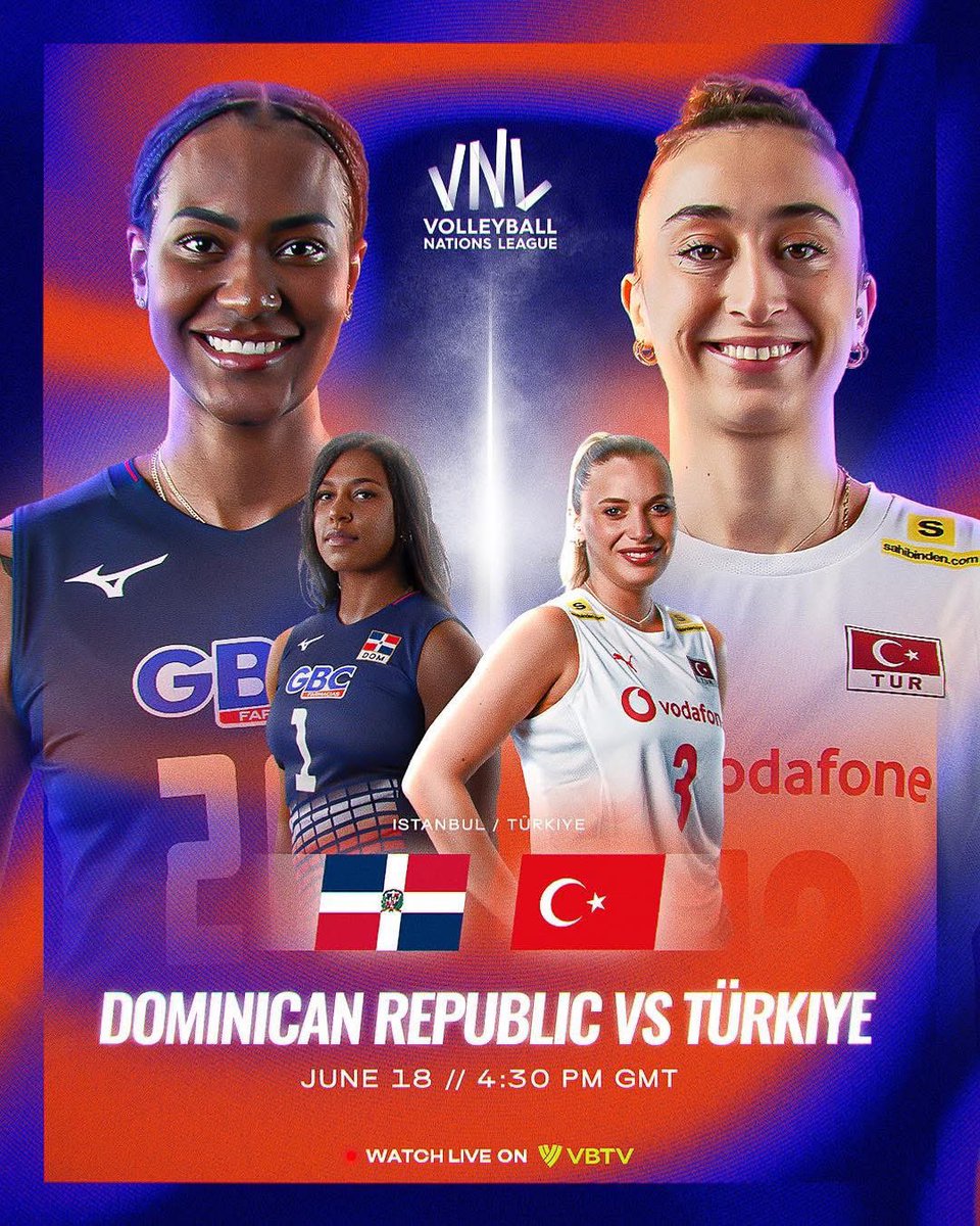 Se vas a jugal!
VUA DOMINICANA 🙌🏼🏐🇩🇴

Hora: 12:30
📺 VBTB