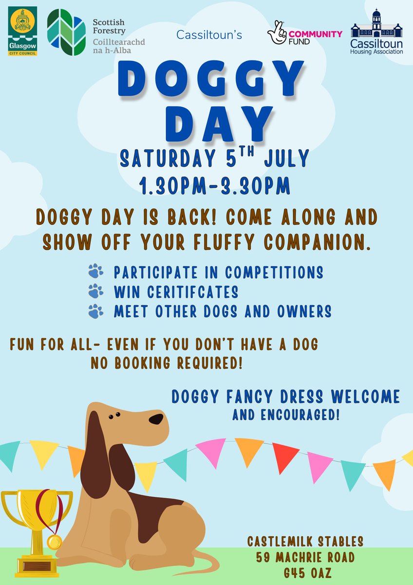 Doggy Day is coming soon! Join us on Saturday 5 July 1.30-3.30 🐶Take part in competitions, win prizes or just come and see the dogs!