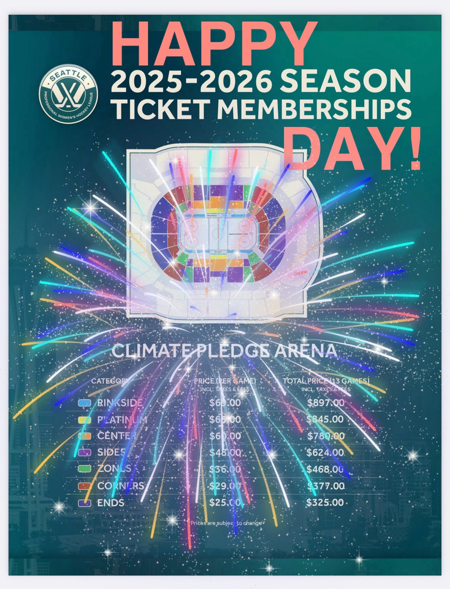 Happy PWHL Seattle Season Ticket Membership Day to all that celebrate! 🎉🥳🙌🏒