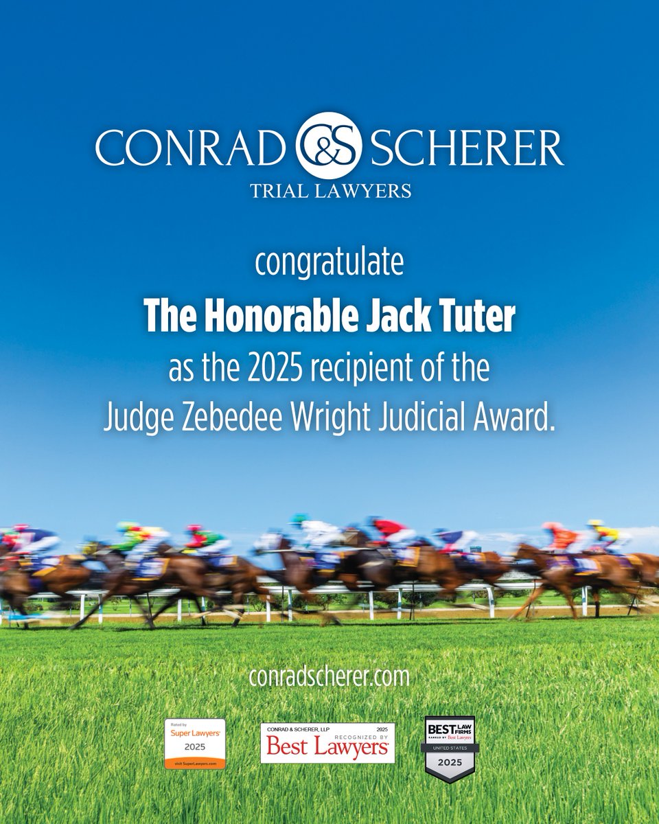 Senior Partner Jack Tuter, recently retired Chief Judge of the 17th Circuit, received the Legacy Award at the T.J. Reddick Bar Gala at Gulfstream Park. Congrats on this well-earned honor! He was joined by Veronica Hazzard, a proud TJRBA member. #LegacyAward #TJReddickGala