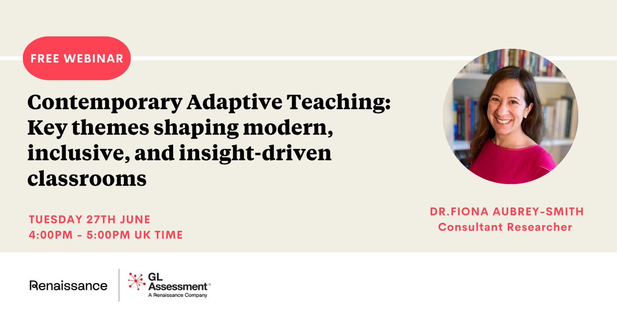 Join us for a thought-provoking webinar series exploring Contemporary Adaptive Teaching with Dr <a href="/FionaAS/">Dr Fiona Aubrey-Smith</a> and <a href="/nearpod/">Nearpod</a>! 🎓

Across five sessions (starting 27 June), we’ll explore the key themes shaping modern, inclusive, insight-driven classrooms. 📚

🔗: bit.ly/3ZwkEMS