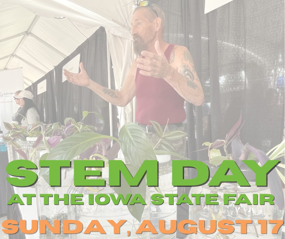 STEM Day at the Iowa State Fair is coming back for kid's day, the last Sunday of the state fair! Mark your caneldars now so you don't miss out on all the fun!
