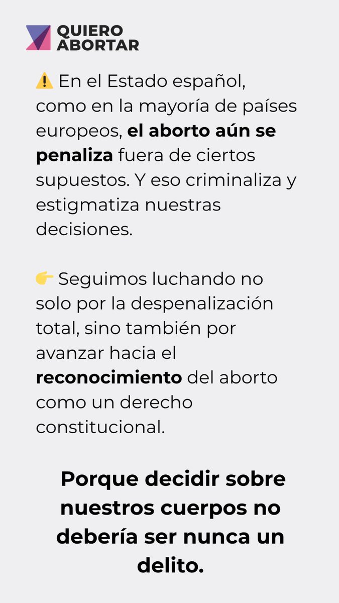 Hoy celebramos que Inglaterra ha dado un paso histórico al despenalizar el aborto, pero no podemos olvidar que aquí sigue estando en el Código Penal.

#abortolibre