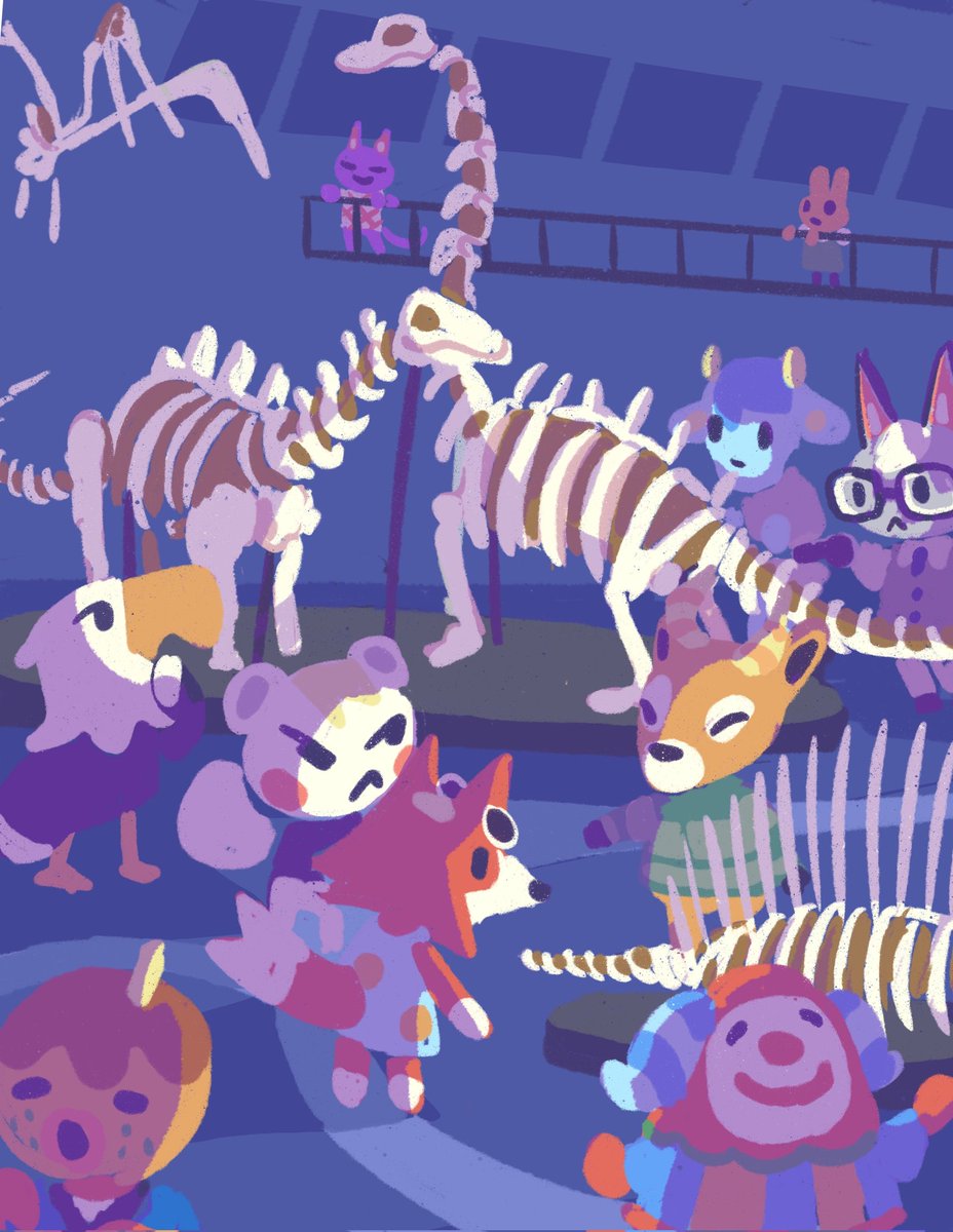a lil draw for acnh bbys! always wanted 2 draw the museum eeee rly happy w how the colours turned out!