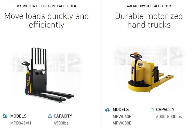 Harding Forklift Services Ltd (@hardingforklift) on Twitter photo Yale offers a comprehensive line of pallet trucks, electric walkie pallet jacks and a variety of electric rider pallet trucks for sale!
Call us at 604-888-1412 or email sales@hardingforklift.com for price and availability. Yale offers a comprehensive line of pallet trucks, electric walkie pallet jacks and a variety of electric rider pallet trucks for sale!
Call us at 604-888-1412 or email sales@hardingforklift.com for price and availability.