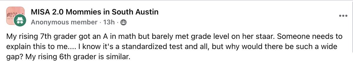 The disconnect between your kid's A in math and their barely-passing standardized test score isn't shocking to anyone who's been paying attention. 

Schools grade on homework completion and participation (at best! see: equity grading) while actual math skills become optional.