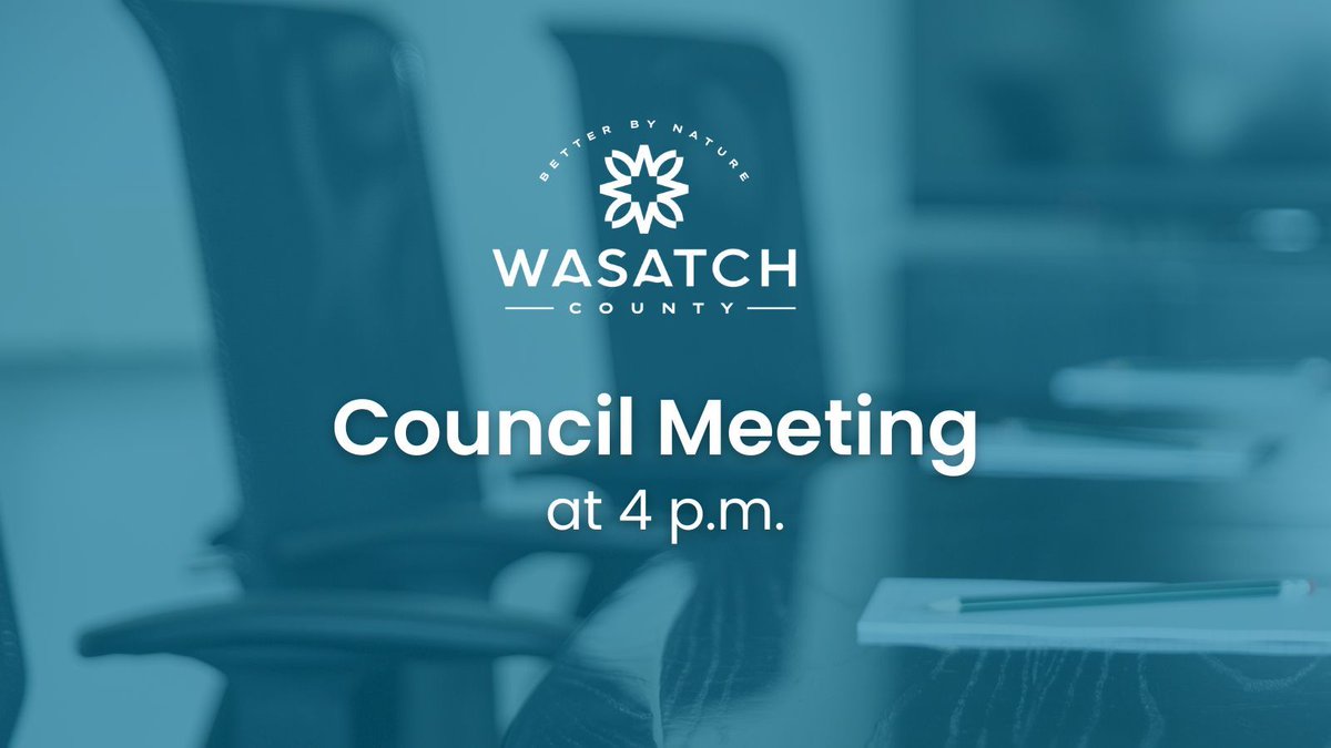 WasatchCounty's tweet image. The Wasatch County Council meets today at 4 p.m. View the agenda or watch online here: buff.ly/Xn5TmcB