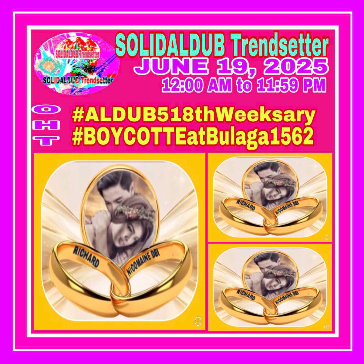 SOLIDALDUB Trendsetter (@solidaldubt) on Twitter photo TBADN has faced a lot of obstacles but we never gave up
Let's continue d fight 4 TRUTH& HONOR 4 ALDUB
<a href="/aldenrichards02/">Alden Richards</a>
<a href="/mainedcm/">Maine Mendoza</a>
& the TRUE BLOODED ALDUBNATION. RESPECT BEGETS RESPECT
Our OHT 4 JUNE 19, 2025
ALDUB PARIN
#ALDUB518thWeeksary
#BOYCOTTEatBulaga1557
NO TO SOLO PROJS TBADN has faced a lot of obstacles but we never gave up
Let's continue d fight 4 TRUTH& HONOR 4 ALDUB
<a href="/aldenrichards02/">Alden Richards</a>
<a href="/mainedcm/">Maine Mendoza</a>
& the TRUE BLOODED ALDUBNATION. RESPECT BEGETS RESPECT
Our OHT 4 JUNE 19, 2025
ALDUB PARIN
#ALDUB518thWeeksary
#BOYCOTTEatBulaga1557
NO TO SOLO PROJS
