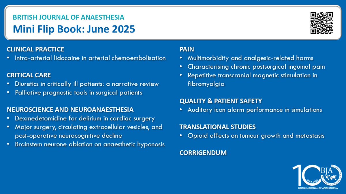 Check out the new #miniflippbook version of the BJA, with #FREE articles on: #lidocaine # diuretics #palliativecare #dexmedetomidine #multimorbidity # postsurgicalpain #fibromyalgia #opioids 

bja134-6.elsevierdigitaledition.com