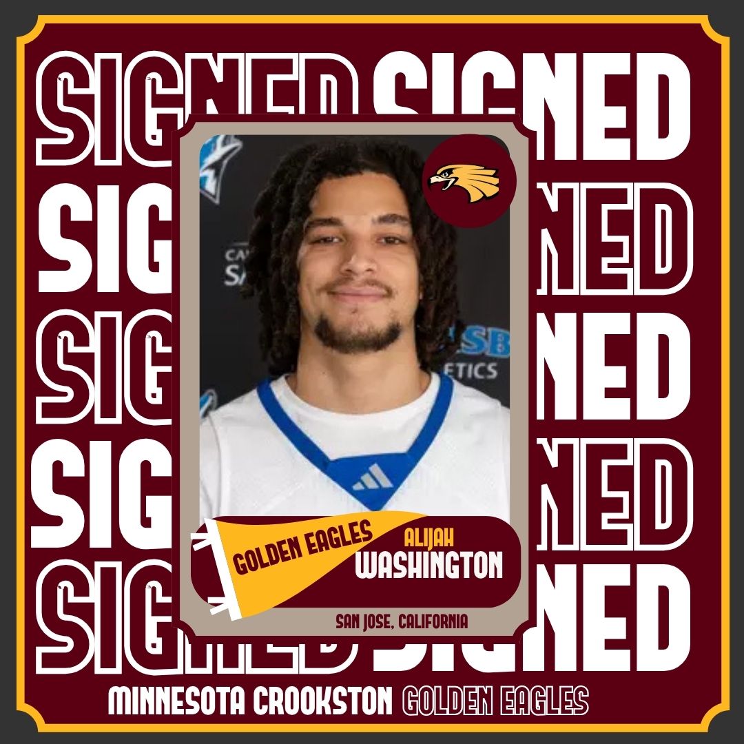 Golden Eagle Sports (@umncrookstonath) on Twitter photo Got another one! We are thrilled to announce the signing of Alijah Washington (Jr., G, San Jose, Calif.) to <a href="/GoldenEaglesMBB/">MN Crookston MBB</a>! Welcome to the family, Alijah! Got another one! We are thrilled to announce the signing of Alijah Washington (Jr., G, San Jose, Calif.) to <a href="/GoldenEaglesMBB/">MN Crookston MBB</a>! Welcome to the family, Alijah!
