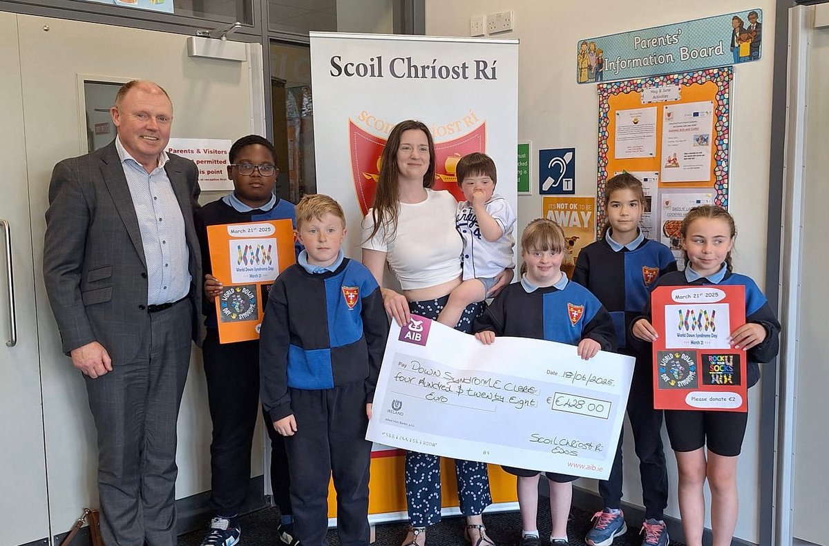 Scoil Chríost Rí Ennis Co Clare (@criostri) on Twitter photo Thank you to all our wonderful parents who supported our recent fundraiser for <a href="/DownSyndromeIRL/">Down Syndrome IRL</a> and Nina Carey for calling to us today to collect a cheque for €428.00 🙏 Thank you to all our wonderful parents who supported our recent fundraiser for <a href="/DownSyndromeIRL/">Down Syndrome IRL</a> and Nina Carey for calling to us today to collect a cheque for €428.00 🙏