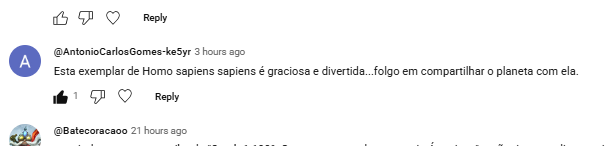 eu AMO os comentários do meu vídeo