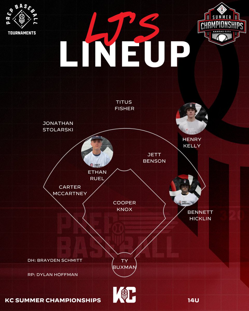 🚨LJ's Lineup Summer Championships 14u 🚨

prepbaseballreport.com/news/KS/summer…

<a href="/PrepBaseballKC/">Prep Baseball Kansas City</a> // <a href="/PBRTournaments/">Prep Baseball Tournaments</a>