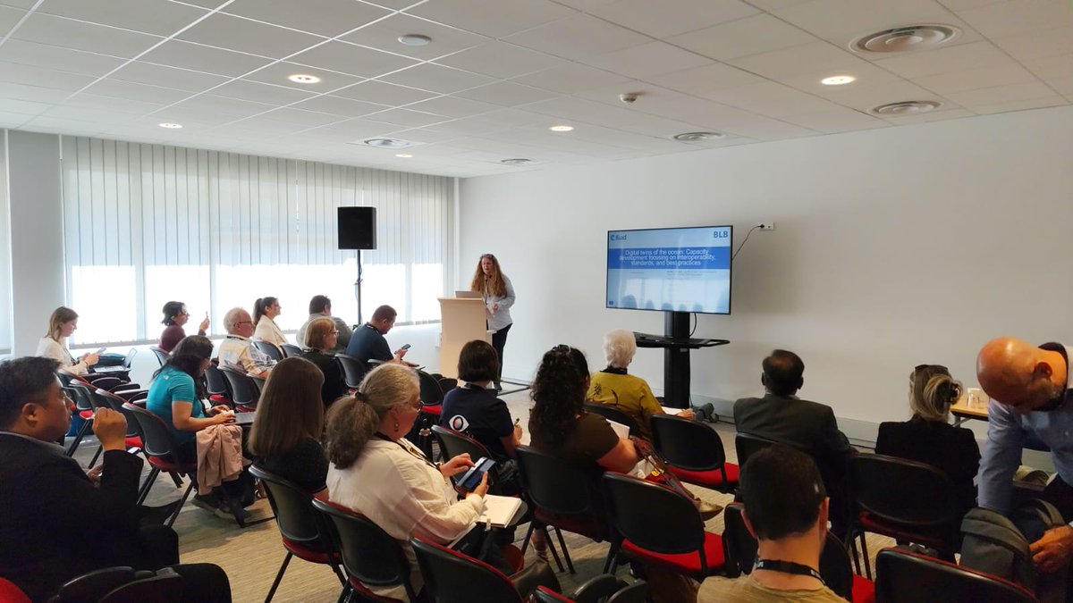 🌊In the afternoon sessions of the third day of #OCEANS2025, Bente Lilja Bye discussed interoperability, standards, and best practices regarding digital twins of the ocean, as part of a special session titled "Digital Twins of the Ocean: Impact, Capacity and Citizen Science."