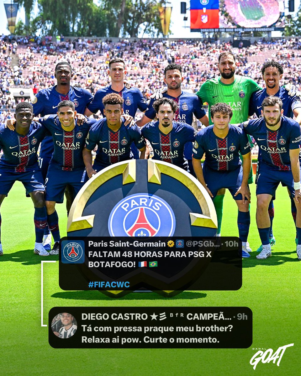 Relaxou, <a href="/PSGbrasil/">Paris Saint-Germain</a>! Não tem pra que essa pressa toda... 😅

#GOAT #FIFACWC