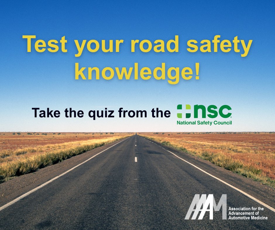 Do you know how to share the roads safely? 

In the spirit of #RoadwaySafetyWeek, learn how to separate the myths from the facts in this new, interactive quiz from @NSCSafety: heyor.ca/cRKrHQ 

#AAAM #NationalSafetyMonth #RoadSafety #AutomotiveSafety #AutomotiveMedicine