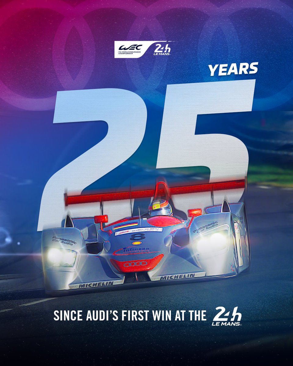 🏁 In 2000, Audi claimed its first-ever victory at the 24 Hours of Le Mans.

The legendary R8 proved unstoppable — it was the first of thirteen wins the brand would secure between 2000 and 2016: a reign that left a lasting mark on endurance racing and the Le Mans legend.
Danke,