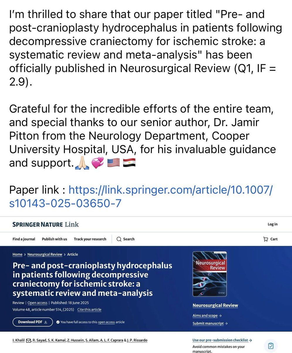 New publications alert 🔔
<a href="/theneurolander/">Jamir Pitton Rissardo</a> 
Paper link : doi.org/10.1007/s10143…