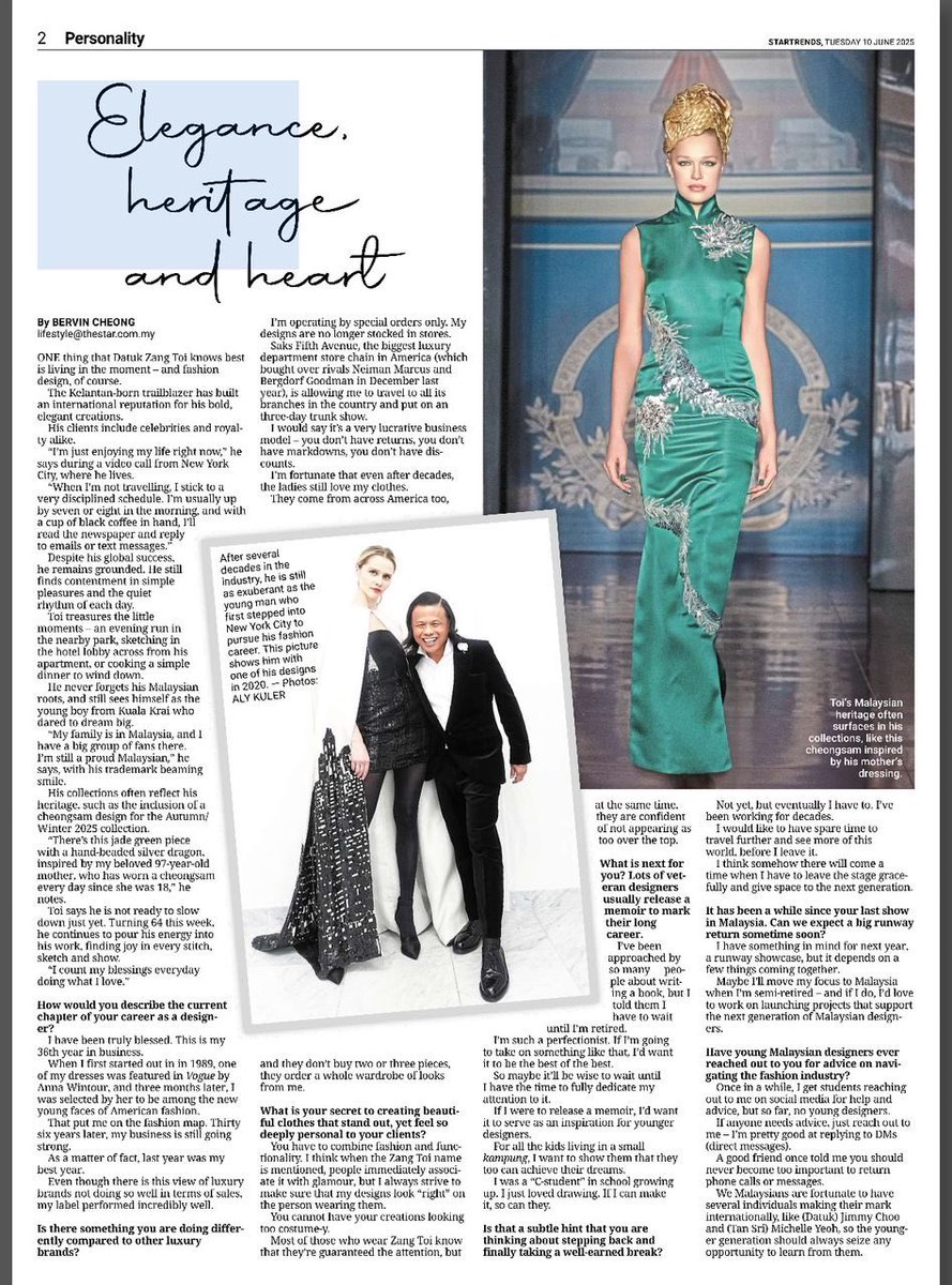 Zang Toi (@zangtoi) on Twitter photo THANK YOU <a href="/staronline/">The Star</a> <a href="/BervinCheong/">Bervin</a> ❤️ <a href="/XFashion/">Fashion</a> THANK YOU <a href="/staronline/">The Star</a> <a href="/BervinCheong/">Bervin</a> ❤️ <a href="/XFashion/">Fashion</a>
