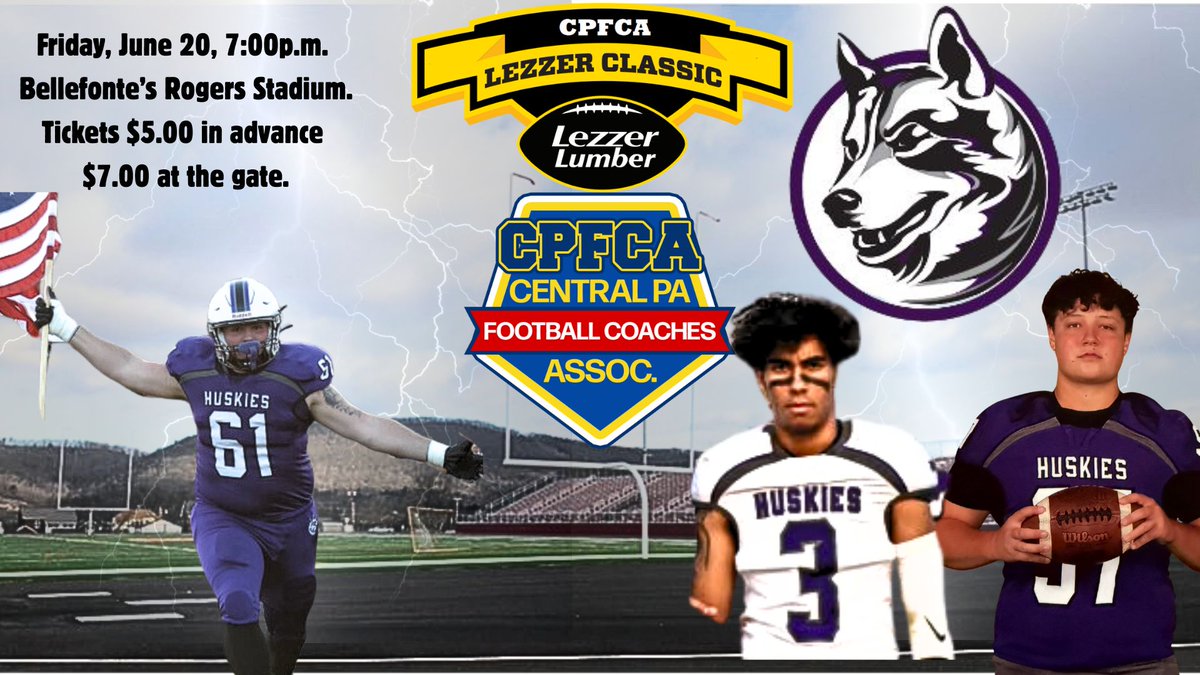 For tix in advance go here: docs.google.com/forms/d/e/1FAI…………………
<a href="/LezzerLumber/">Lezzer Lumber</a> <a href="/christian_lezz4/">Christian Lezzer</a> <a href="/MCHuskySports/">Mifflin County Athletics</a> <a href="/MCHuskyFB/">Mifflin County High School Football</a> <a href="/ShaneBreon/">Shane Breon</a> <a href="/dupreereed3/">Dupree reed</a> <a href="/Hunter_Tippy/">Hunter Tipton</a> <a href="/B_noerr97/">Brendon Noerr</a>