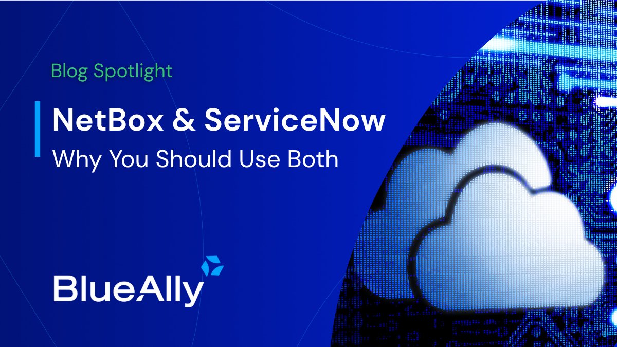 NetBox or ServiceNow? Use both.

Dan Wade from BlueAlly shares why integrating these tools unlocks better automation, data accuracy &amp; IT service workflows.

Read how to make them work together: hubs.la/Q03syv-R0

#NetBox #ServiceNow #NetworkAutomation #BlueAlly